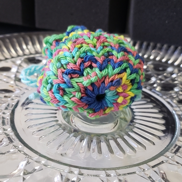 Colorful Knit Drawstring Pouch - Picture 3 of 5